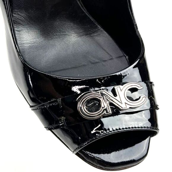 Pre-Loved C.N.C Costume National Women Black Heels Open Toe Sandals EU 39 - Picture 4 of 9